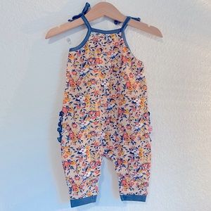 Ruffle Butts full length romper 3-6m w/ matching bow